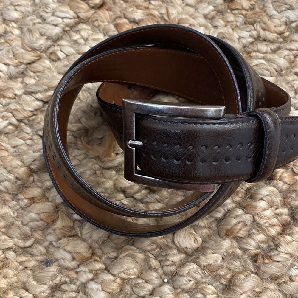GENUINE Leather Belt. Dark Brown